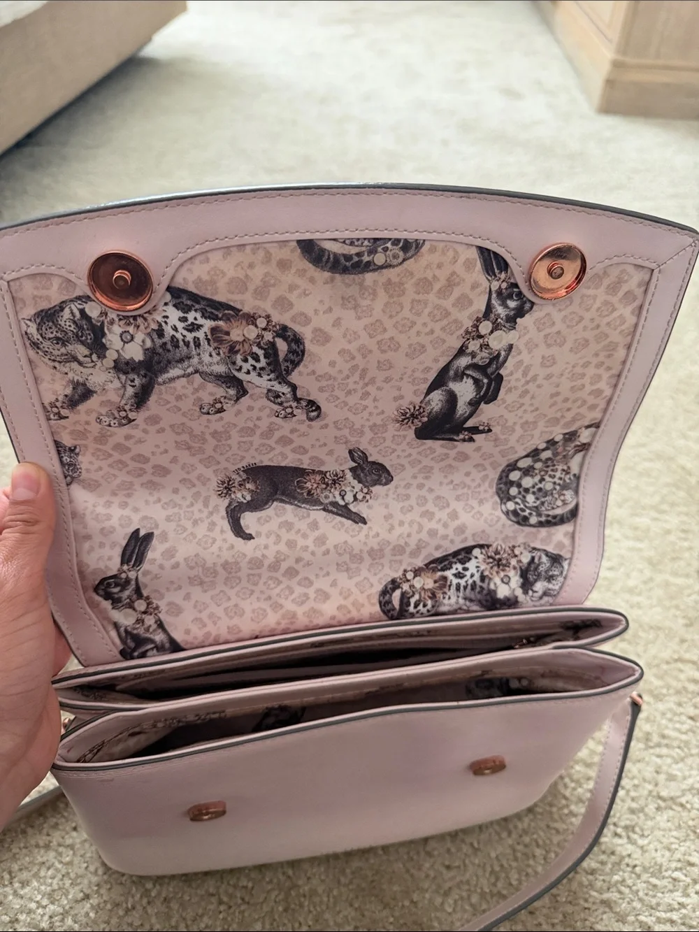 Ted Baker Blush Pink Bow-Detail Top Handle Satchel